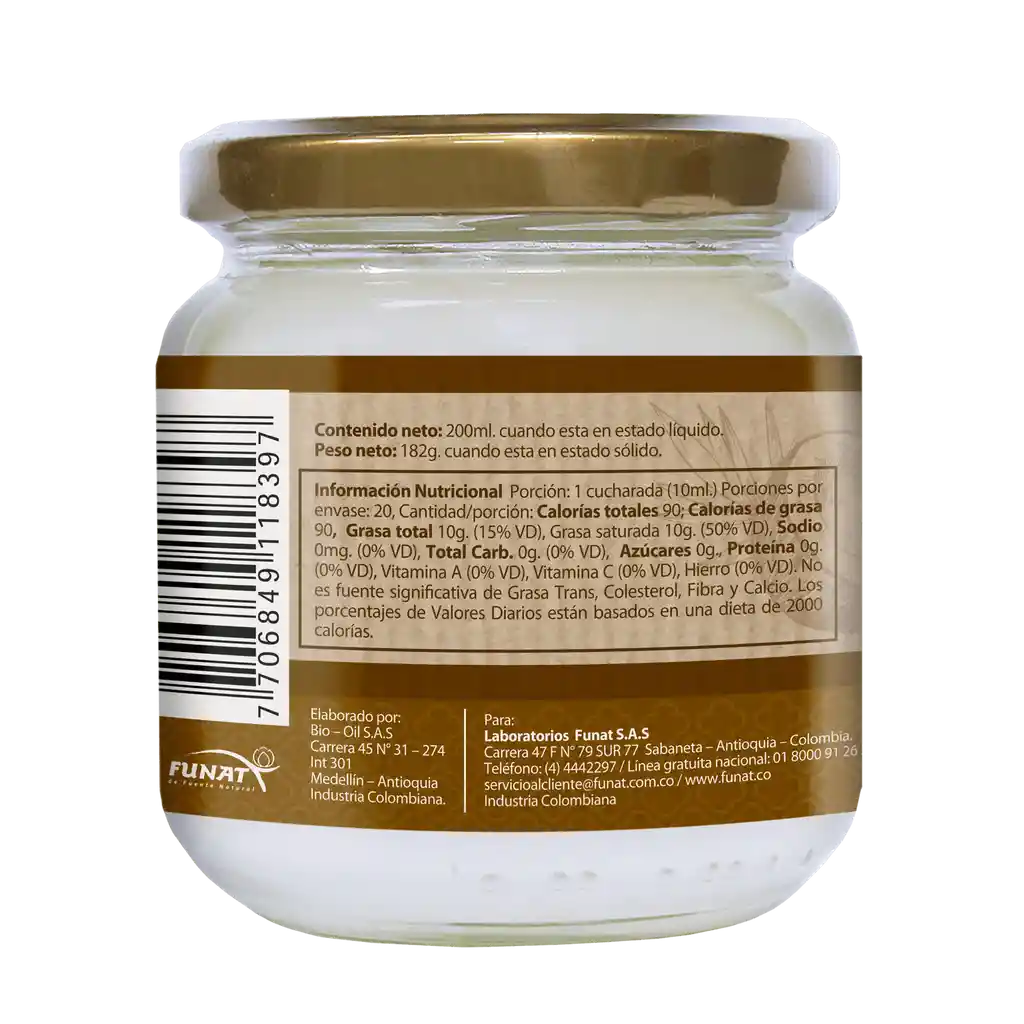 Funat Aceite de Coco Orgánico