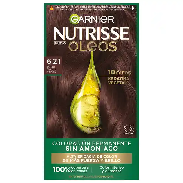 Garnier-Nutrisse Coloración Permanente Rubio Oscuro Cenizo 6.21