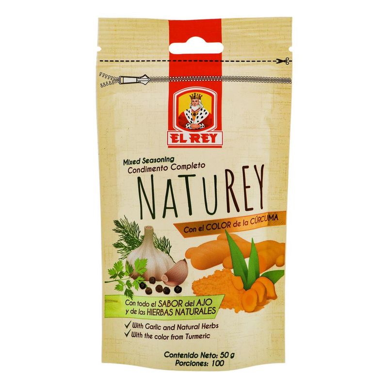 El Rey Condimento Naturey Completo con el Color de la Cúrcuma 50 g