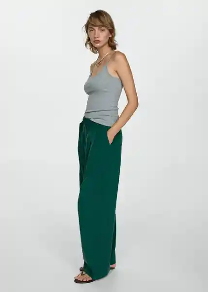 Pantalón Robbie Verde Talla 38 Mujer Mango