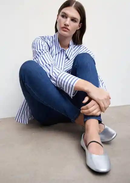Pantalón Jean Anne Tejano Oscuro Talla 32 Mujer Mango