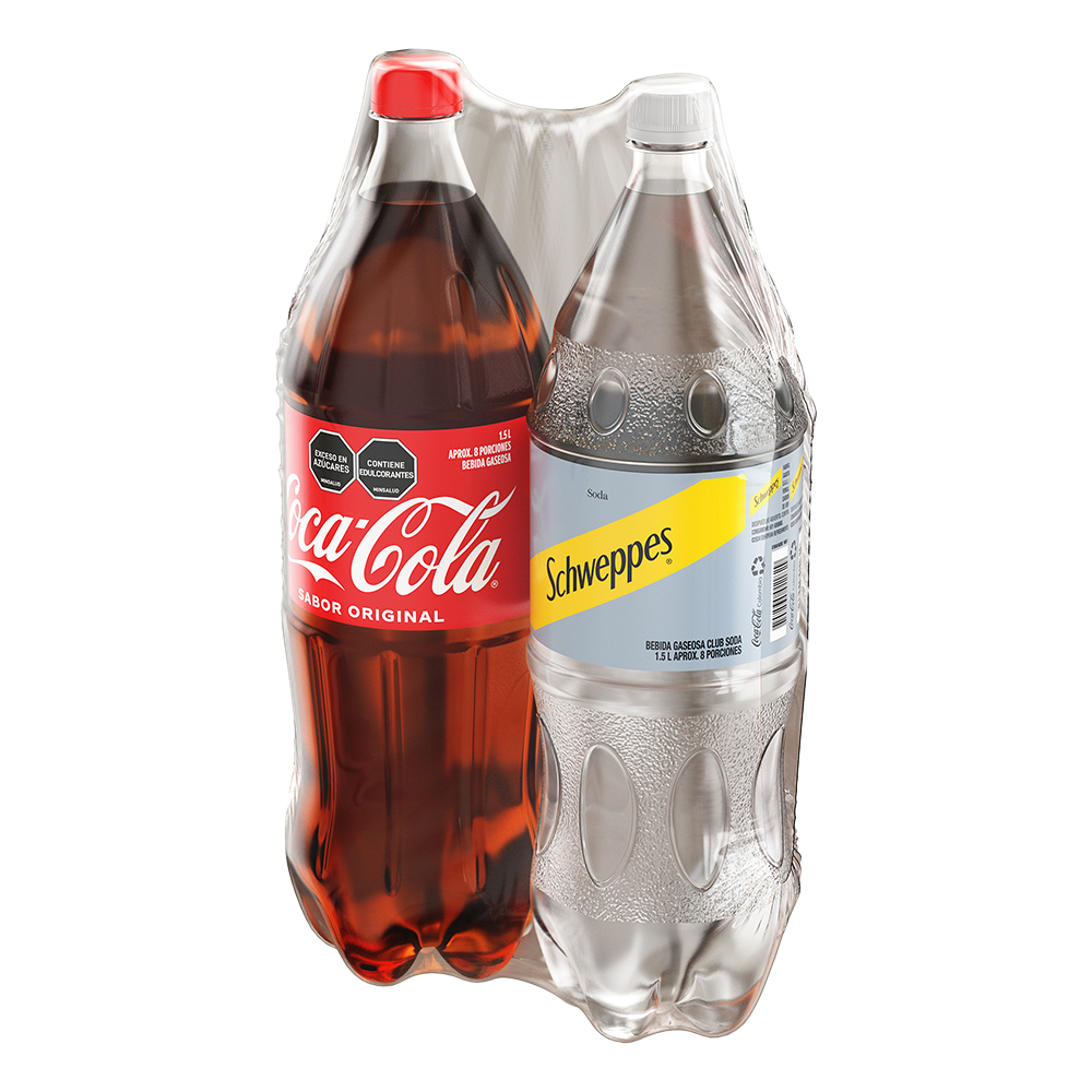 Gaseosa Coca-Cola Sabor Original 1.5L + Soda Schweppes 1.5L