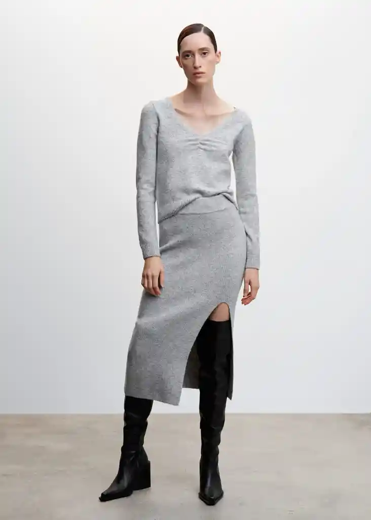 Saco Jersey Kylie Gris Claro Vigoré Talla S Mujer Mango