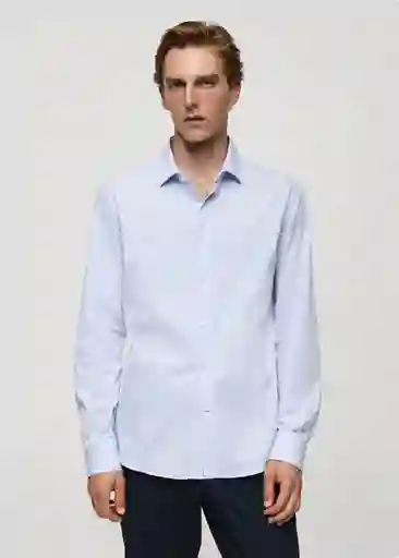 Camisa Vecchia Celeste Talla L Hombre Mango