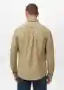 Camisa Oxford Khaki Talla M Hombre Mango