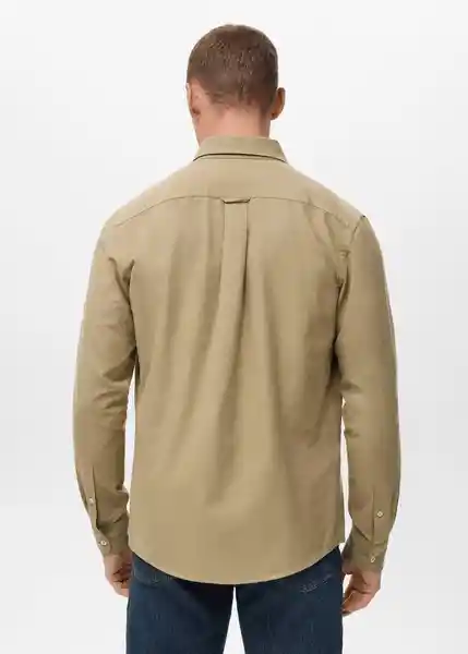 Camisa Oxford Khaki Talla M Hombre Mango