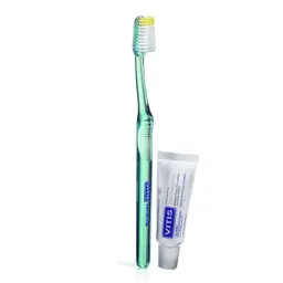 Vitis Cepillo Dental Sensible más Crema Dental Blanqueadora