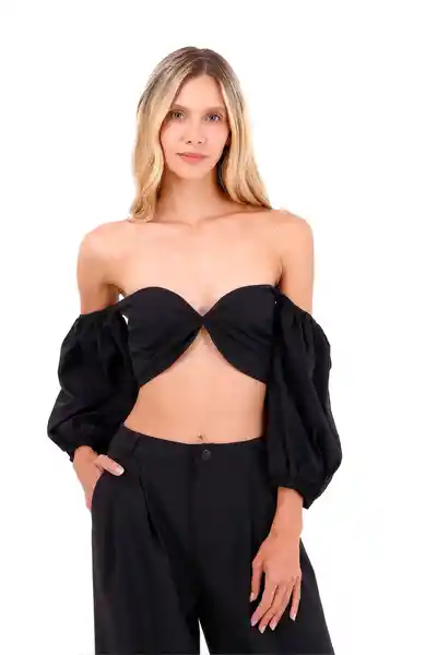 Top Lune Negro Talla M Mercedes Campuzano