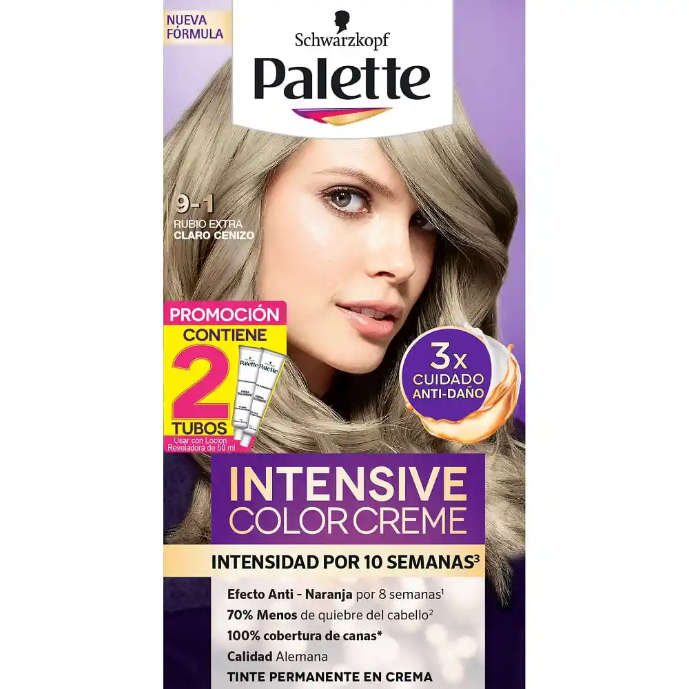 Palette Tinte en Crema Permanente Tono Rubio Extra Claro