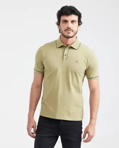 Camiseta Polo Contrast Details Verde Boa Oscuro XL Chevignon