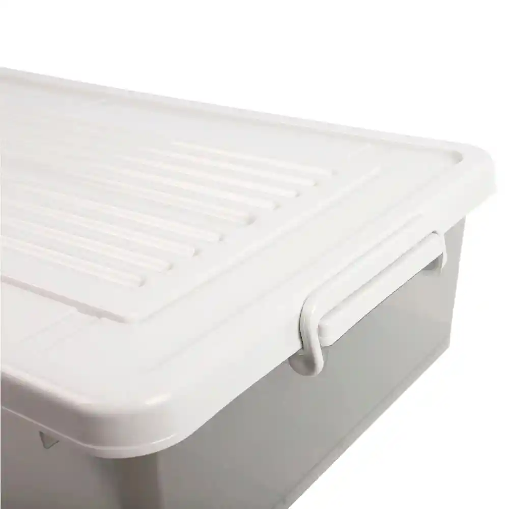 Caja Organizadora Cama Transparente Color Piedra