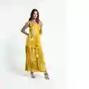 Vestido Aperti Sauterne Amarillo Medio Mujer Talla S Naf Naf