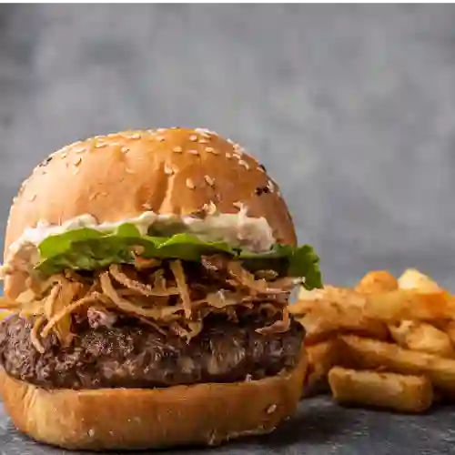 Chorizo Dip Burger + Papas