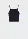 Top Hugo Negro Talla M Mujer Mango