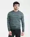 Suéter Stripes Masculino Verde Nafta Ultra Oscuro L Chevignon