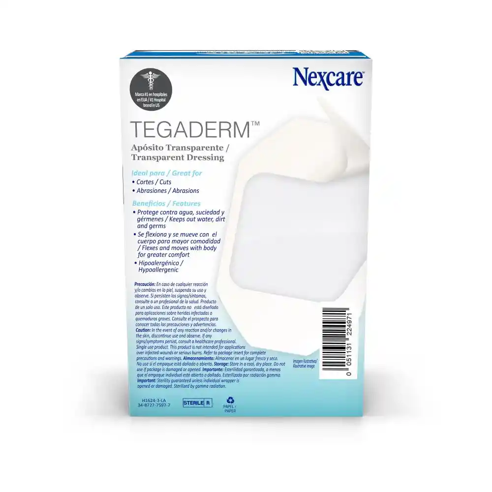 Aposito Nexcare Tegaderm Transparente 6 X 7 Cm X 3