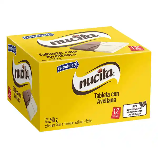 Nucita Chocolatina Avellana y Chocolate Blanco