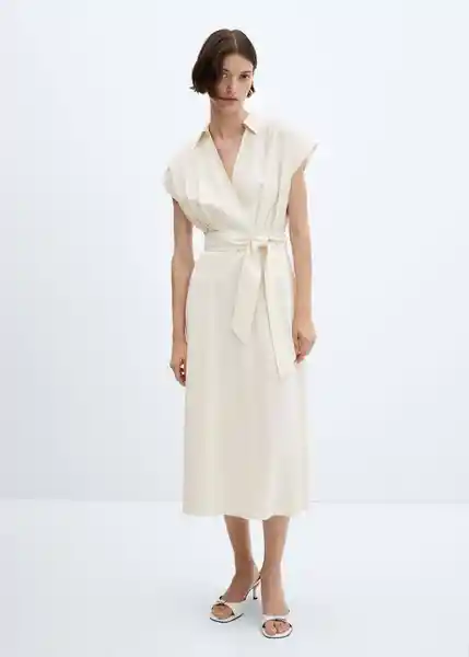 Vestido Ali-W Off White Talla M Mujer Mango