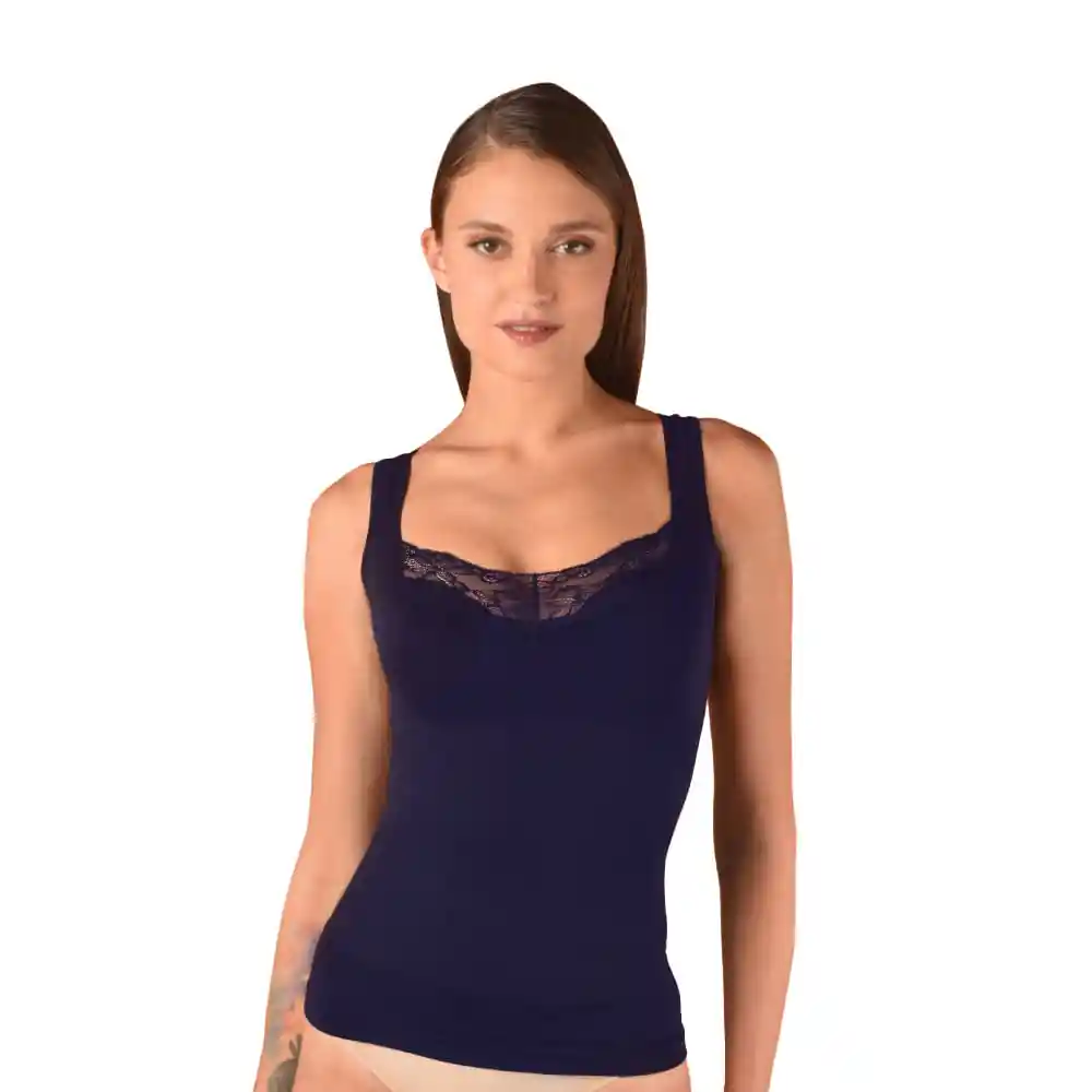 Camis Faja Ctrl Encaje Azul 1t3367 Talla L-xl