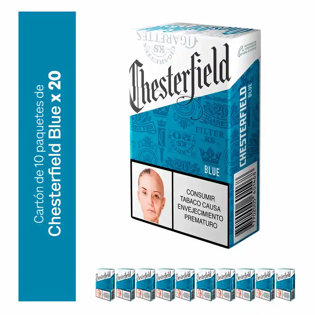 Chesterfield Cigarrillos Blue con Filtro