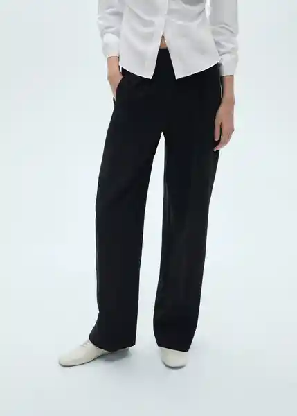 Pantalón Wanda Negro Talla 36 Mujer Mango