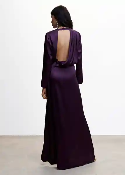 Vestido Luna-A Morado Talla L Mujer Mango