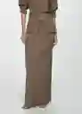 Falda Office-A Taupe Talla L Mujer Mango