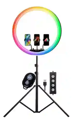 Aro de Luz Rgb Led + Trípode 2 Mt + Control Bluetooth