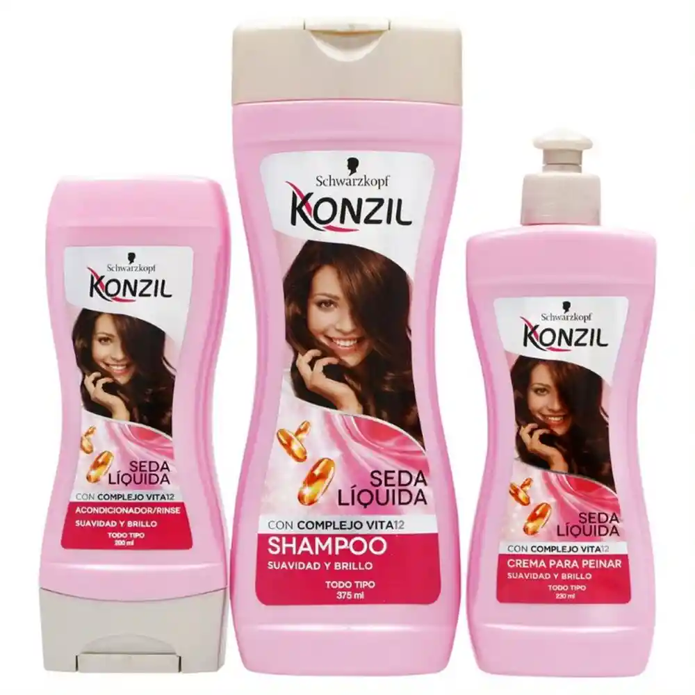 Konzil Kit Capilar Seda Liquida Shampoo + Acondicionador