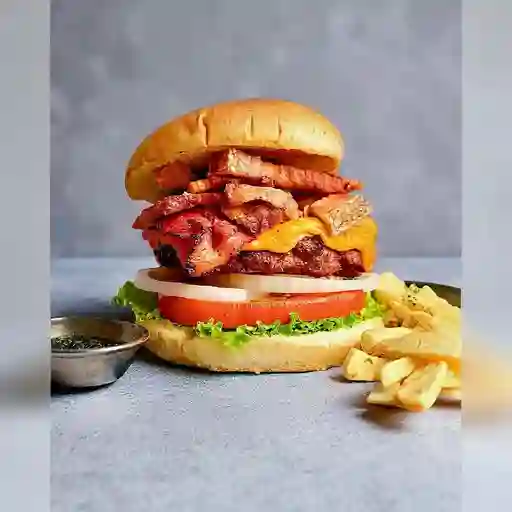 Hamburguesa Res y Chicharrón