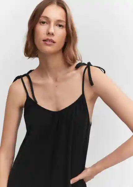 Enterizo Mono Tarifa Negro Talla L Mujer Mango