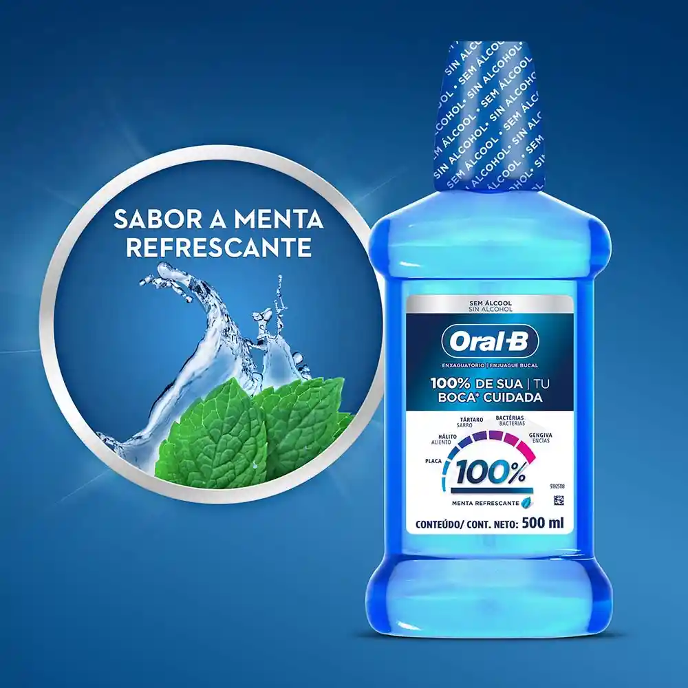 Oral-B Enjuague Bucal con Sabor a Menta Refrescante 

