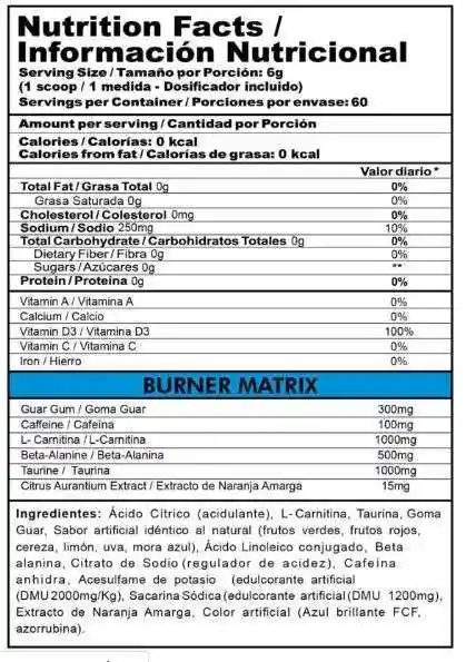 Burner Stack Quemador de Grasa en Polvo Sabor Uva