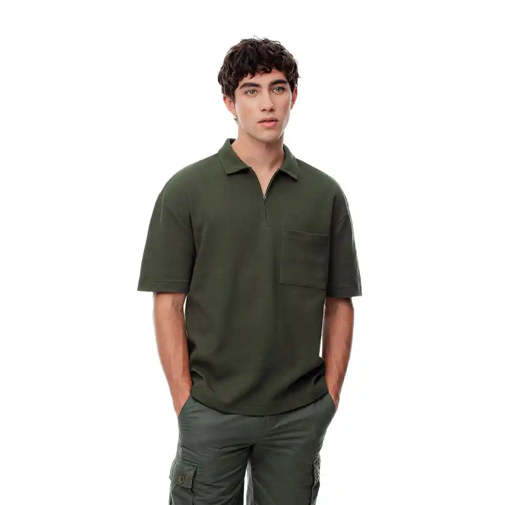 Camiseta Manga Corta Tipo Polo Masculino Figup Gef