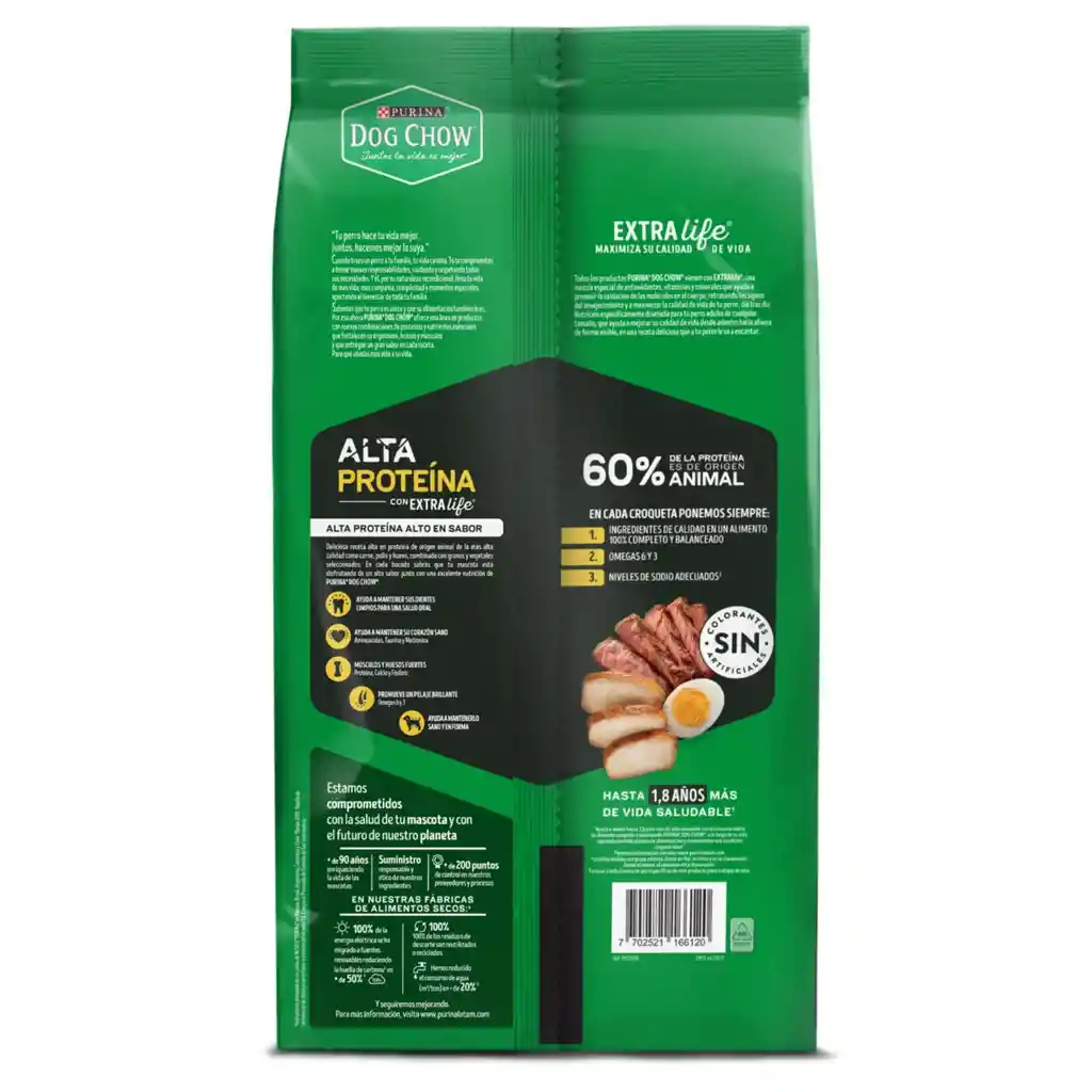 Comida para Perros Purina Dog Chow Alta Proteína x 2 kg