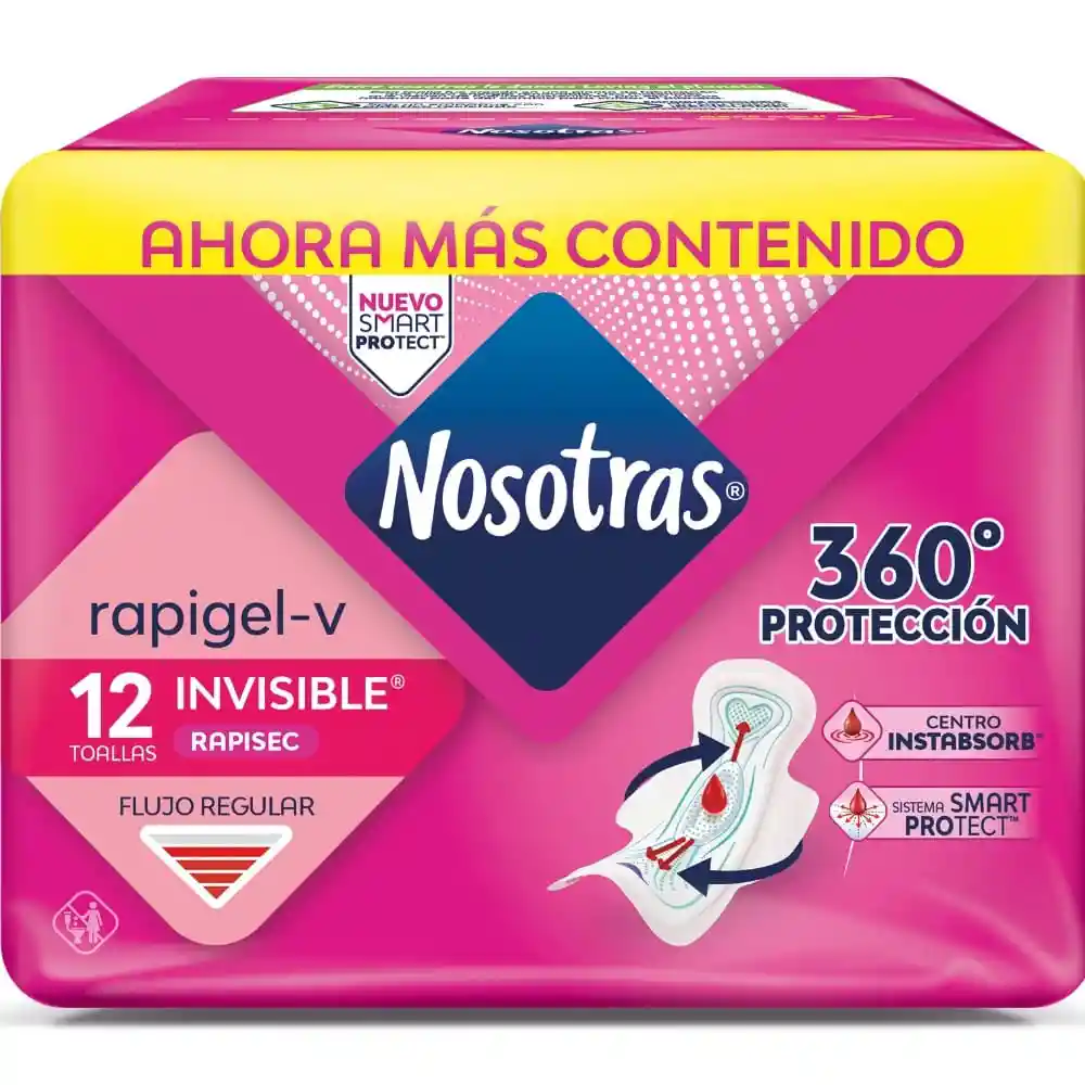 Toallas Nosotras Invisible Rapigel Bolsa