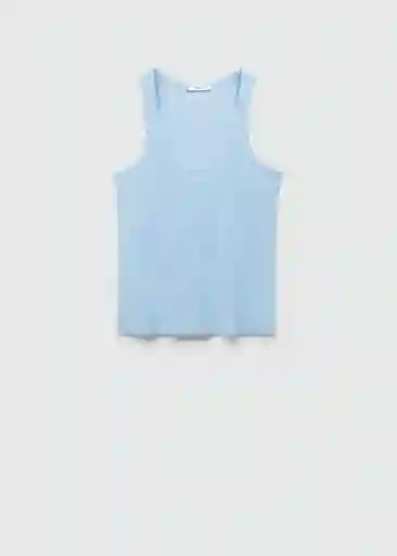 Top Bobar Celeste Talla M Mujer Mango