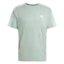 Adidas Camiseta Tr-Es Base 3S Manga Corta de Hombre Verde S