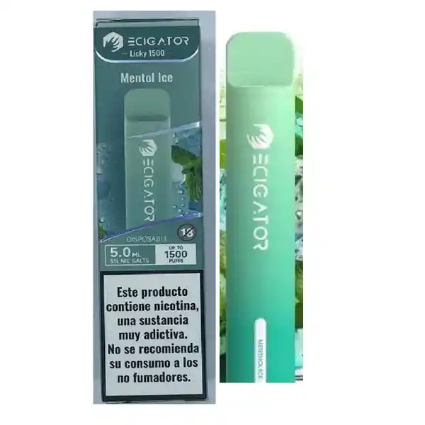 Ecigator Vapeador Mentol Ice 1500 Puffs 5%