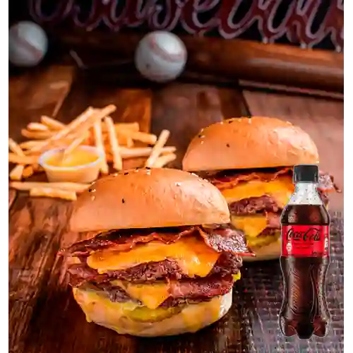 2 Bacon Double Smashed&Fries +Cocacola S/az 400ml