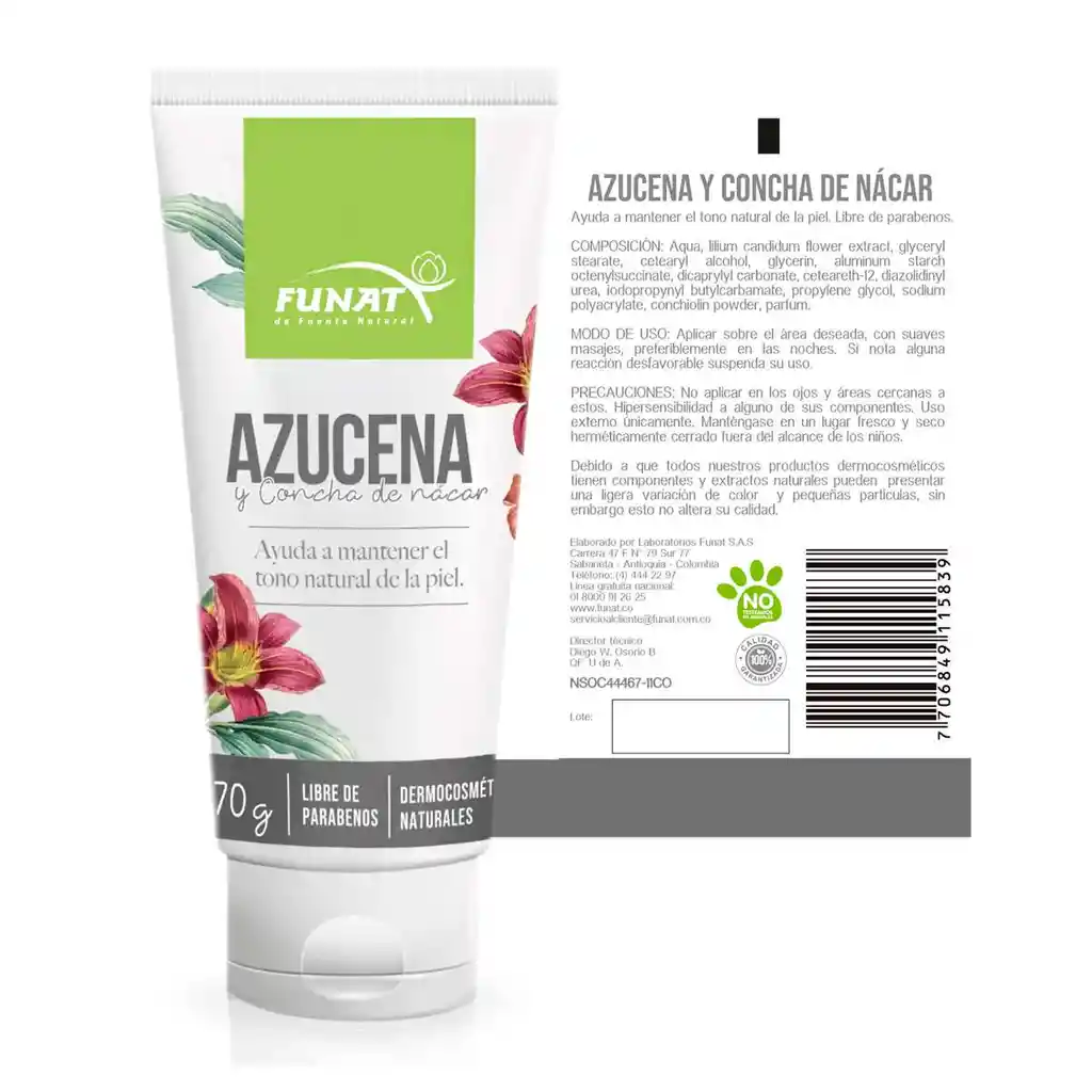 Funat Crema de Azucena y Concha de Nácar