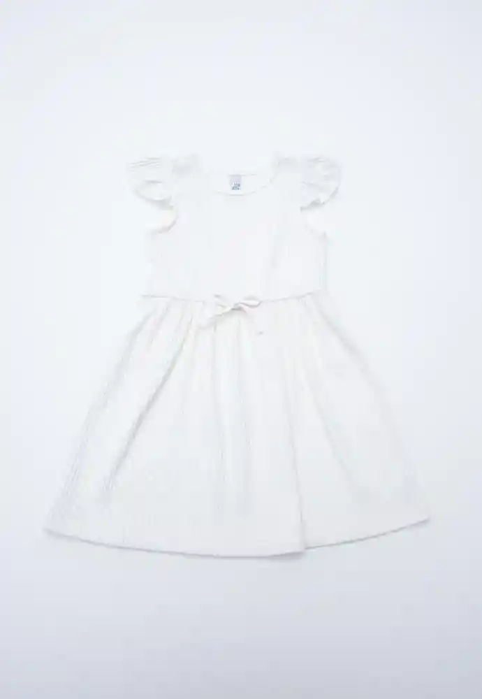 Vestido Manga Corta 9/12meses-ivory