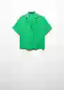 Camisa Moma Verde Talla 18 Mujer Mango