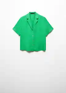 Camisa Moma Verde Talla 18 Mujer Mango