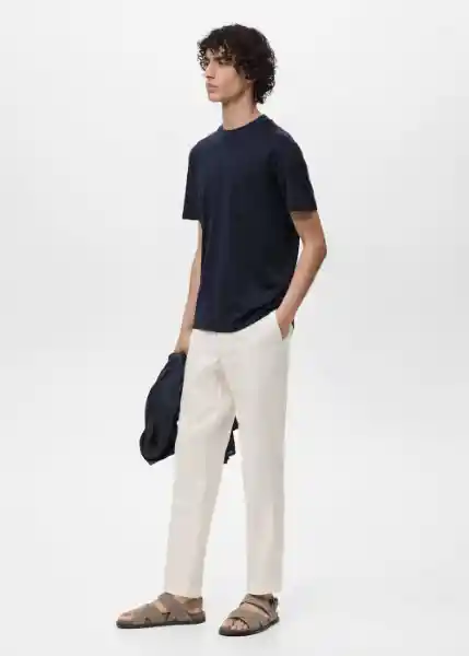 Camiseta Bellow Navy Talla S Hombre Mango