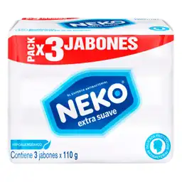 Jabón en barra antibacterial NEKO® EXTRA SUAVE 110g X3