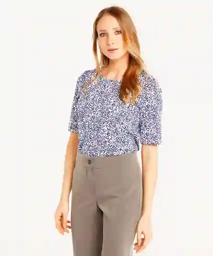 Camiseta Manga 3/4 Cuello Redondo Estampada