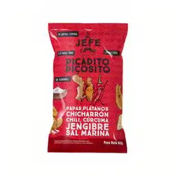 El Jefe Picadito Picosito Papas Plátanos Chicharrón Chili Cúrcuma Jengibre y Sal Marina