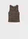 Top Nati Marrón Talla L Mujer Mango