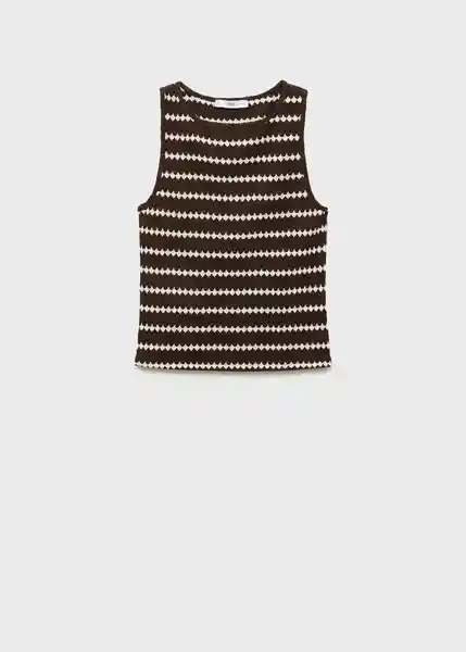 Top Nati Marrón Talla L Mujer Mango